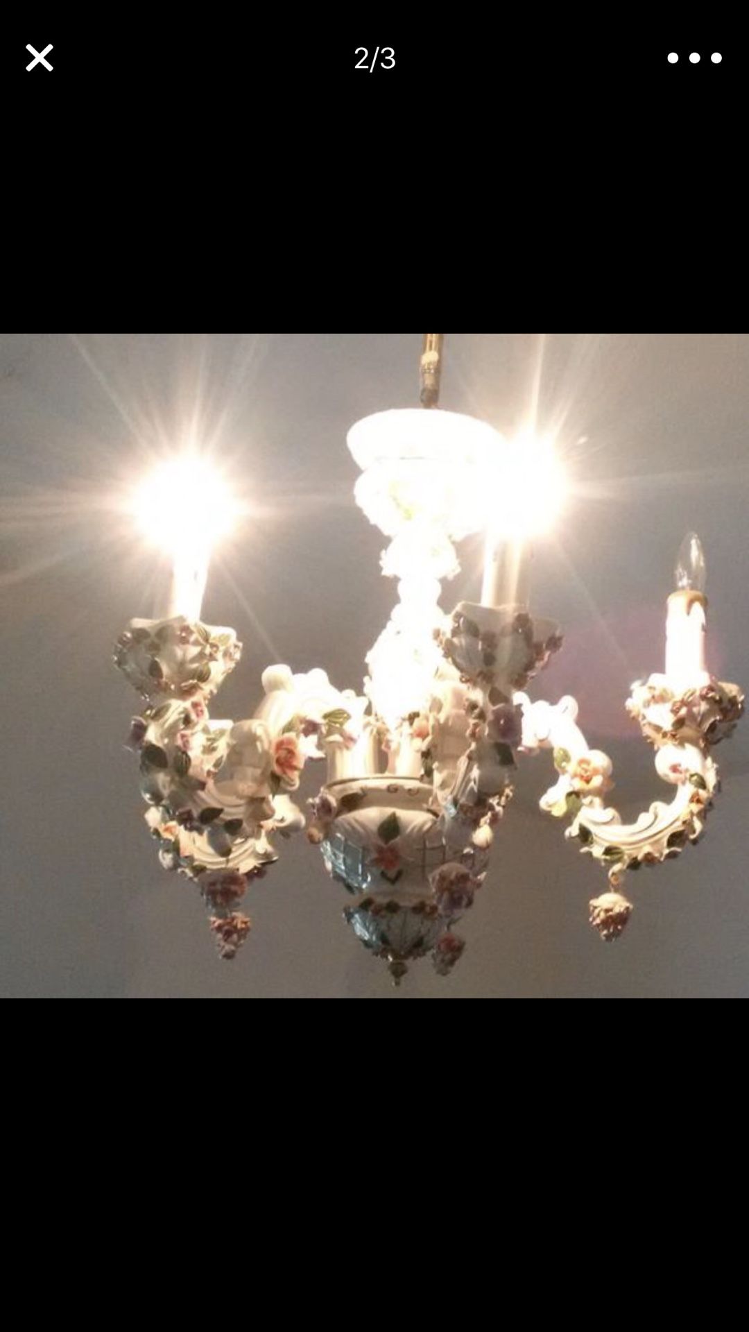 Beautiful Antique Chandelier with 5 candle lights all working excellent