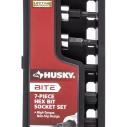 Shop Husky BITE 3/8 in. Drive SAE and Metric Bit Socket Set (7 Pieces)