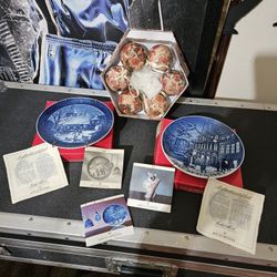 Bing & Grondahl (1993 & 1995) Copenhagen Porcelain Plates & Victorian Style Orna