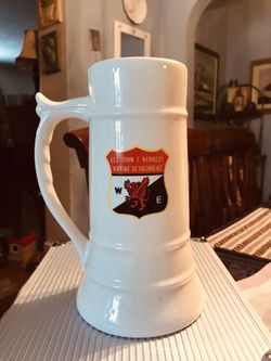 Large Military Beer Mug USS John F Kennedy Marine Detachment ( the name Bill is on it)