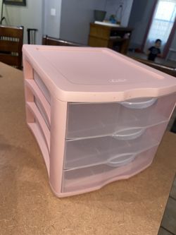 Pink Plastic Organizer Drawer 