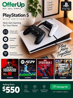 🎮 PlayStation 5 Bundle – $550