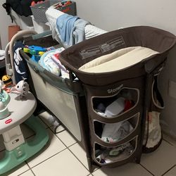 Baby playpen with bassinet insert changer/ storage and carry bag