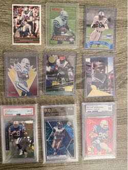 Marshall Faulk 12 Card Collection – PSA 8 SP Foil + FCG 9.0 Mosaic + GEM 10 Flair – Rams / Colts Legend