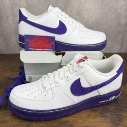 NEW Nike Air Force 1 ‘07 LV8 EMB Sports Specialties White Court Purple Size 10 DB0264-100 Men’s Shoes OG Rare