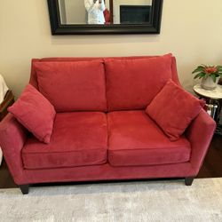 Red suede Two Seater Couch $150