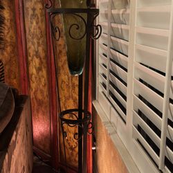 Iron Scroll Floor Vase