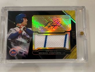 2016 Topps Triple Threads - Unity Auto Jumbo Relics Michael Conforto Gold /25 RC