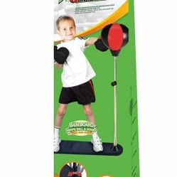(TWO) BRAND NEW IN BOX POWERTRC PUNCHING BAG FOR KIDS WITH STAND AND GLOVES