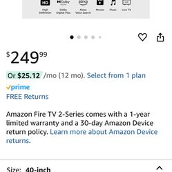 Fire TV 40 Inches - 6 Months Old 