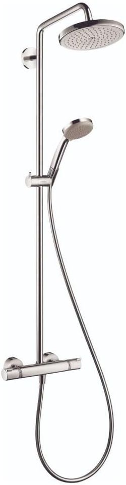 hansgrohe Croma Shower Faucet Set with Handheld Shower, Rain AirPower Spray, QuickClean Showerpipe Shower Set#3939ER6