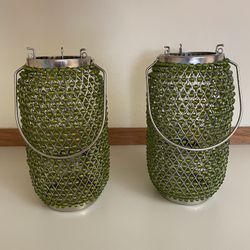 Home &Gardens Bead Candle Holder Lantern Set of 2for$20