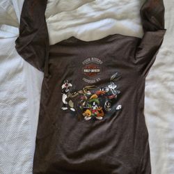 Harley Davidson Long Sleeve T-Shirt Looney Tunes  Size S FOUR RIVERS PADUCAH KY