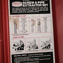 Screw and Pipe Extractor Set