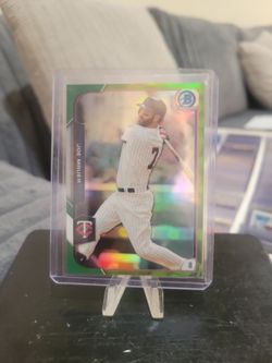 Joe Mauer Topps Bowman Chrome Green Refactor  number 05/99 baseball card