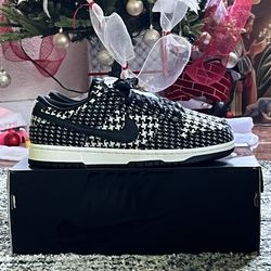 Nike Dunk Low x Harris Tweed White Black.                     Size 9 Men
