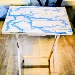 T. V Tray With Epoxy Filled Burn