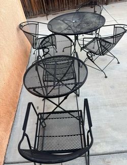 Metal Tables With Chairs (Needs New Paint)