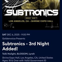 Subtronics 12/6 At The Shrine 