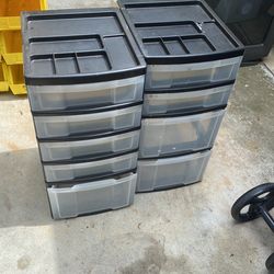 black rolling storage containers