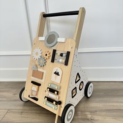 Wooden Push Walker and Activity Center