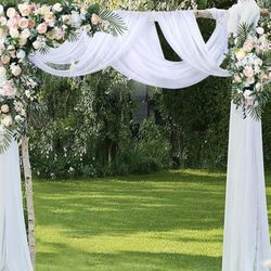 Wedding Arch Draping Fabric 2 Panel White Arch Drapes for Wedding Ceremony 
