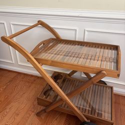 Free Local Delivery - Wooden Bar Serving Cart / Beverage Trolley