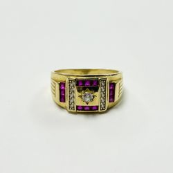 14K Yellow Gold Stone Ring