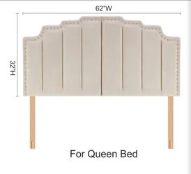 Queen velvet headboard