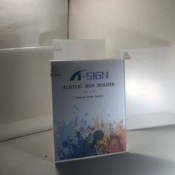 Acrylic Sign Holder, Slant Back Sign Holder Vertical Clear Sign Display