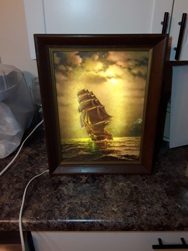 Vintage Old Ship Print Lights/sound