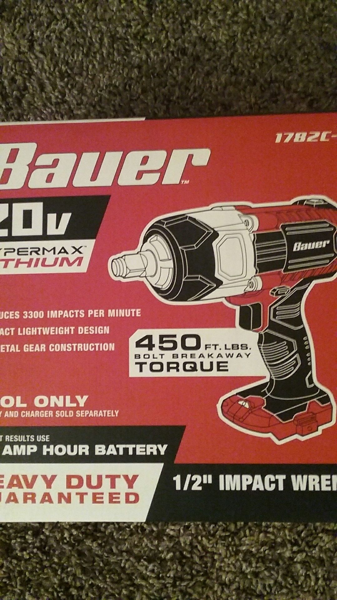 Bauer cordless half-inch drive impact