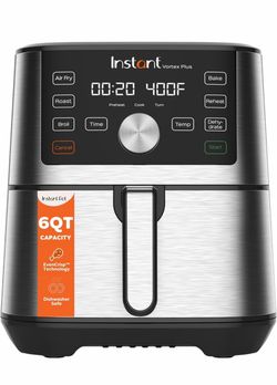 Instant Pot 6QT VORTEX Plus Air Fryer, 6-in-1, Air Fry, Broil, Dehydrate, Crisp, Roast, Reheat, Bake, Dishwasher-Safe Airfryer basket, from the Makers