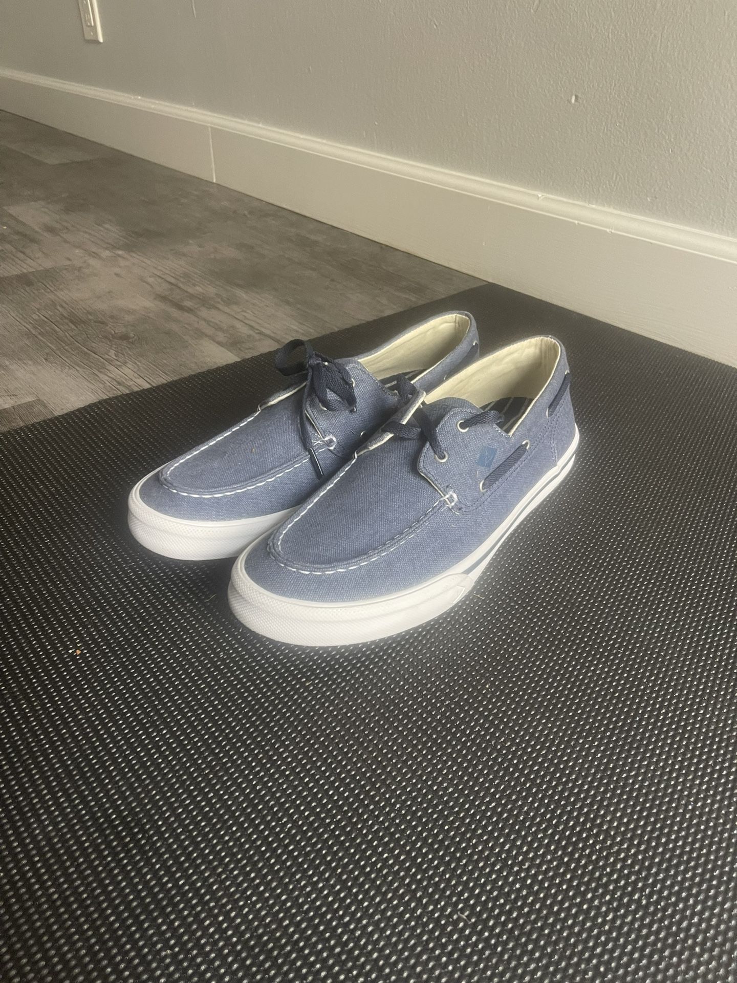 Sperry Men’s Bahama II Boat Shoe (Canvas, Navy Blue, Size 11M)
