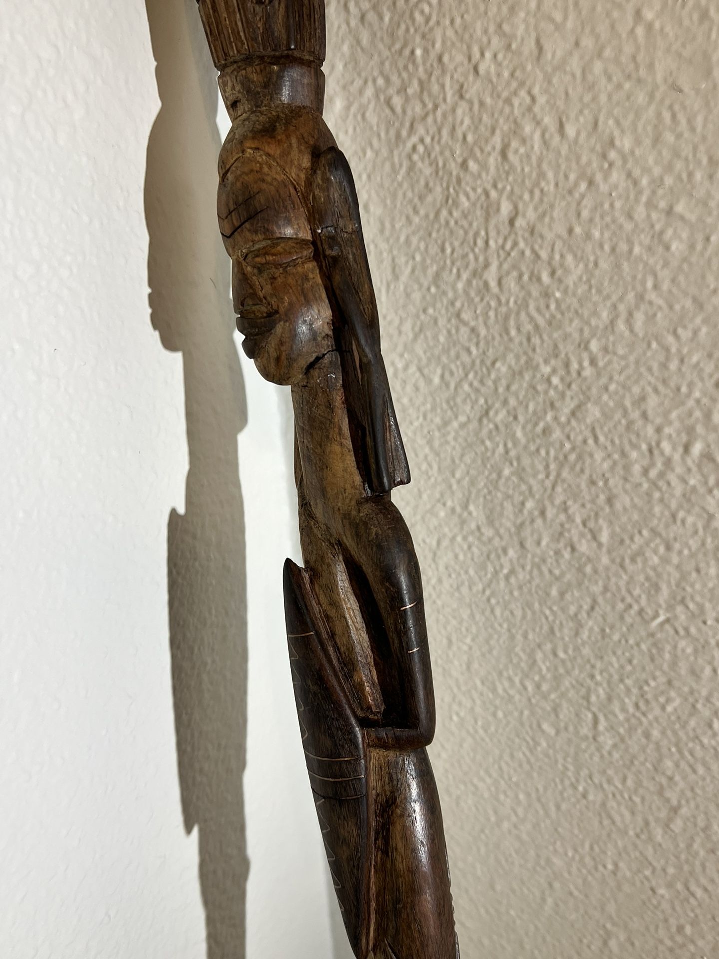 Ancient Lake Sentani Ritual Dagger from West Papua, Copper Hand Carving and Painting