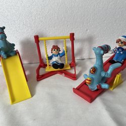 1988 Vintage Ragedy Ann & Andy 3 piece w extra character playground set Happy meal toys