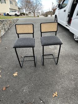  (2) Black Padded Cushion Bar/Island Stools = $40