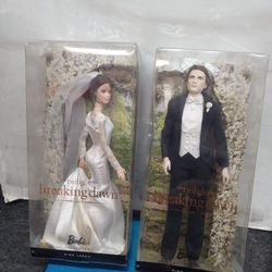 Bella and Edward the Twilight saga breaking Dawn part 1 pink label Barbie collection