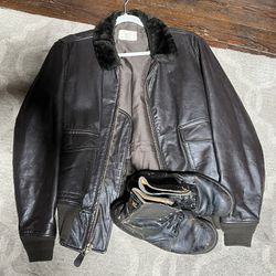 United States Naval Flight Jacket, And Boots Vietnam