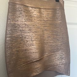 Mettalic Body Con Skirt