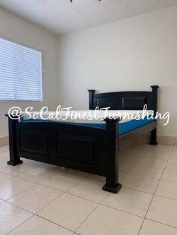 Black full bed with memory foam mattress