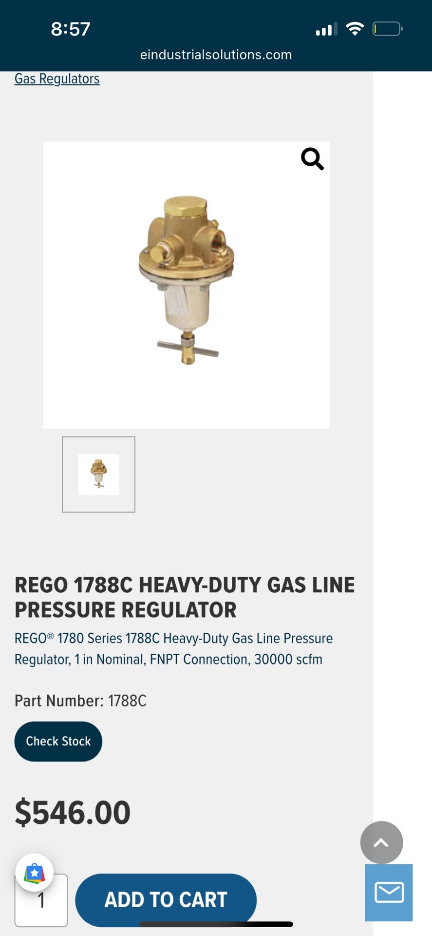 Heavy Duty Gas Line Pressure Regulator
