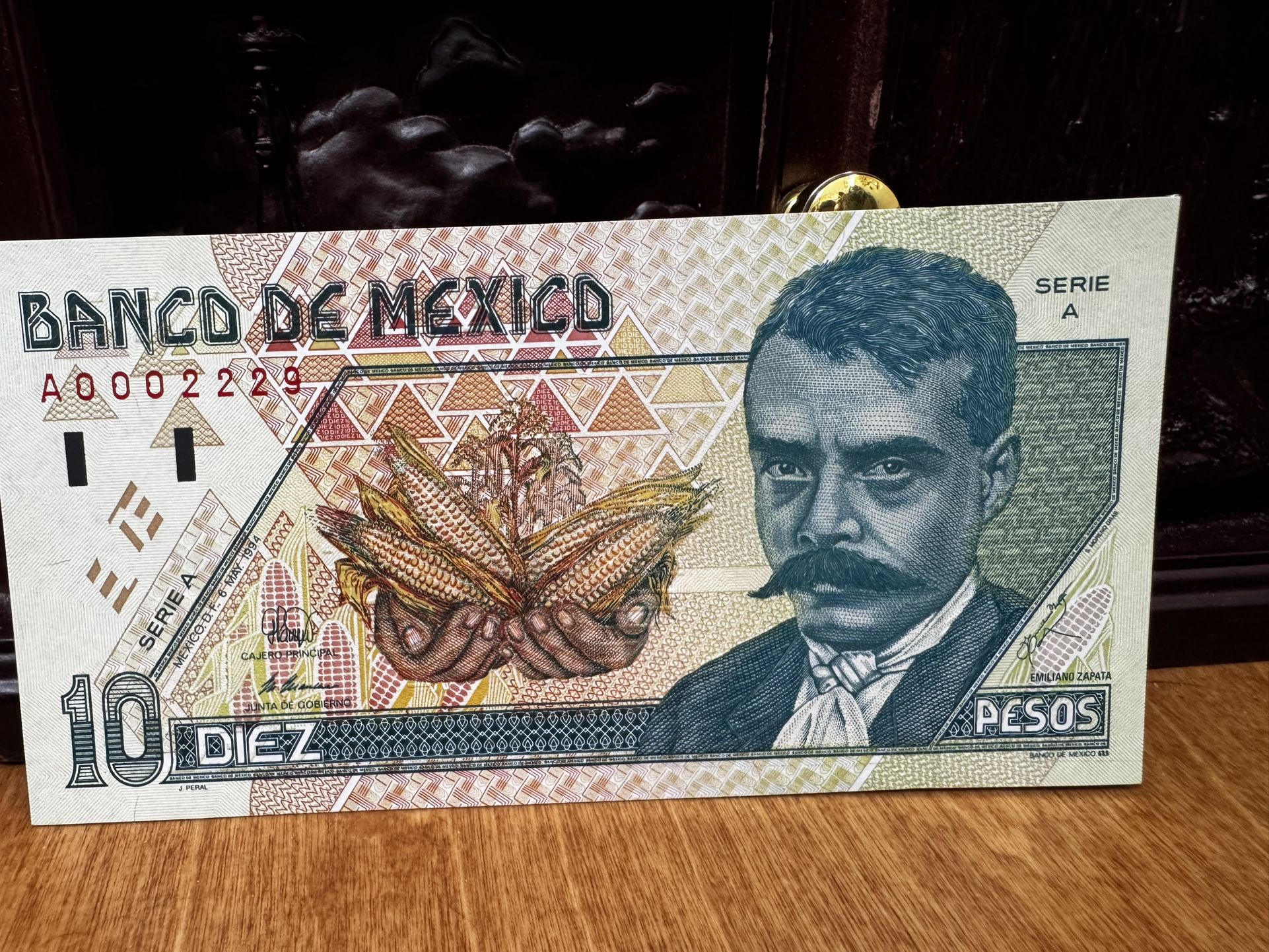 $10 Pesos 1994 Zapata Serie A ‘ Y Sere Baja Billete Nuenesito