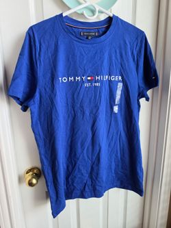 Tommy Hilfiger Logo Graphic T-Shirt In Royal Blue Size L NWT Men's Short Sleeve