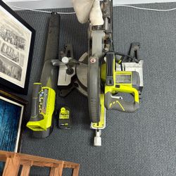 Miter Saw + Leaf Blower