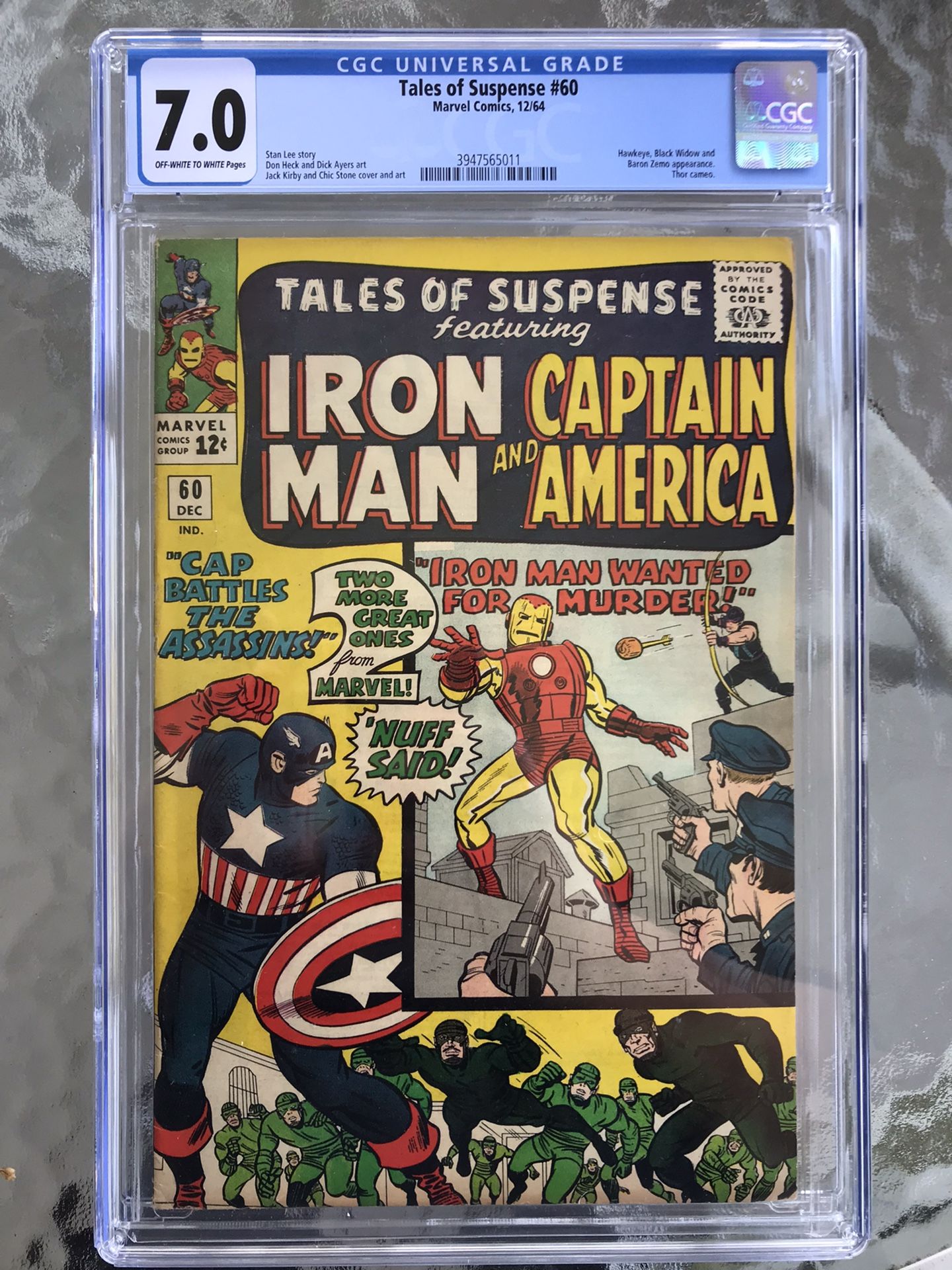 Tales of Suspense #60 (1964) CGC 7.0 — O/w to White Pages; Hawkeye & Black Widow
