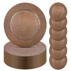 Faux Wood Charger Plates 