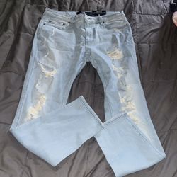 Hollister Blue Skinny Distressed Jeans