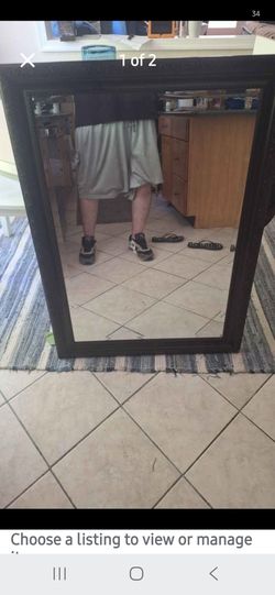 Large Wall Mirror Dark Wood Frame