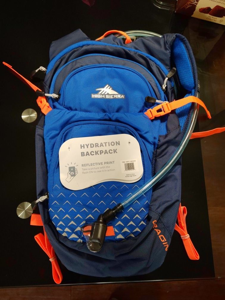 High Sierra Hydration Backpack With Reflective Coating